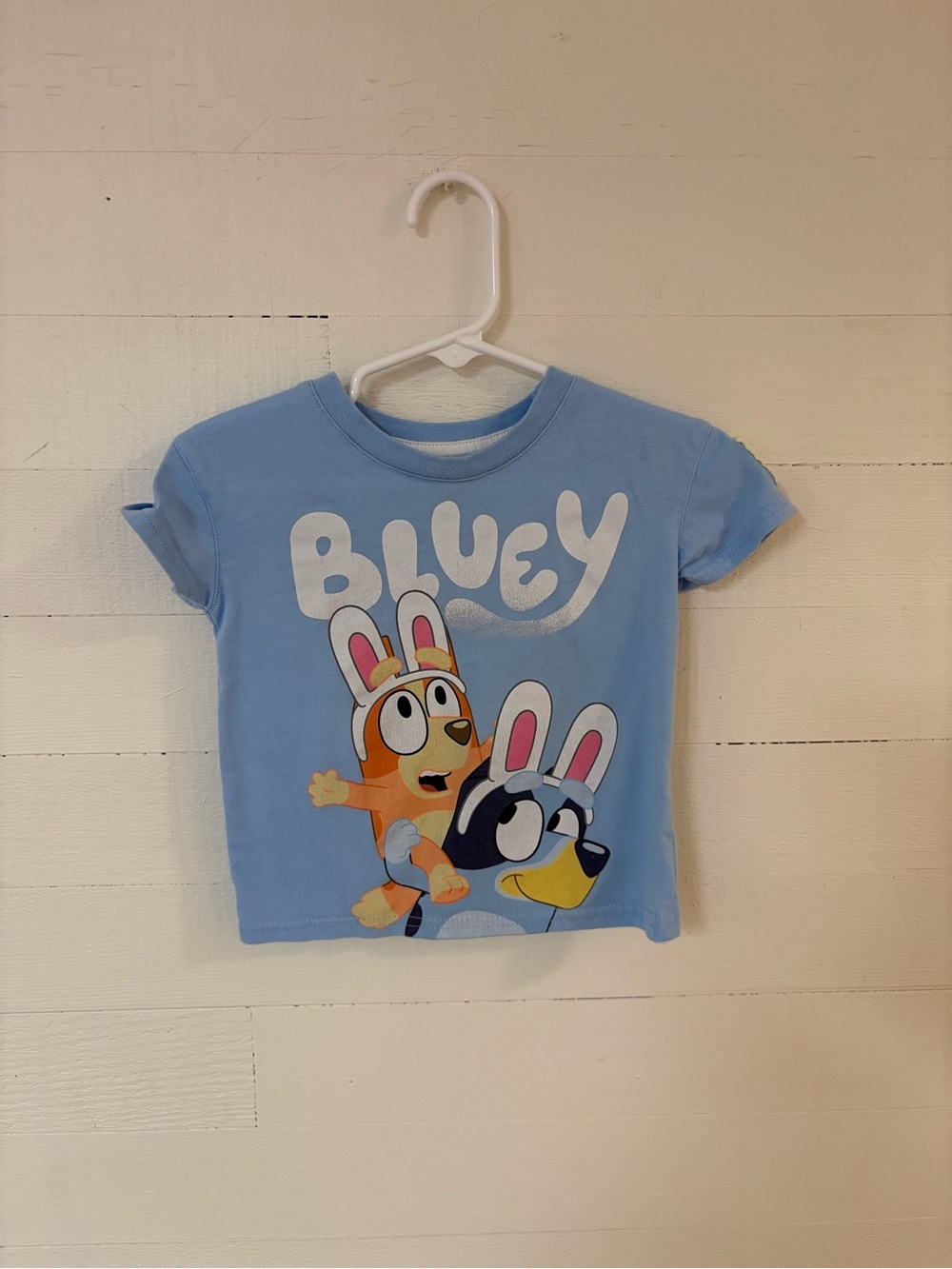 Bluey Bingo Bunny Ears Baby T Shirt Light Blue Size 12M Easter